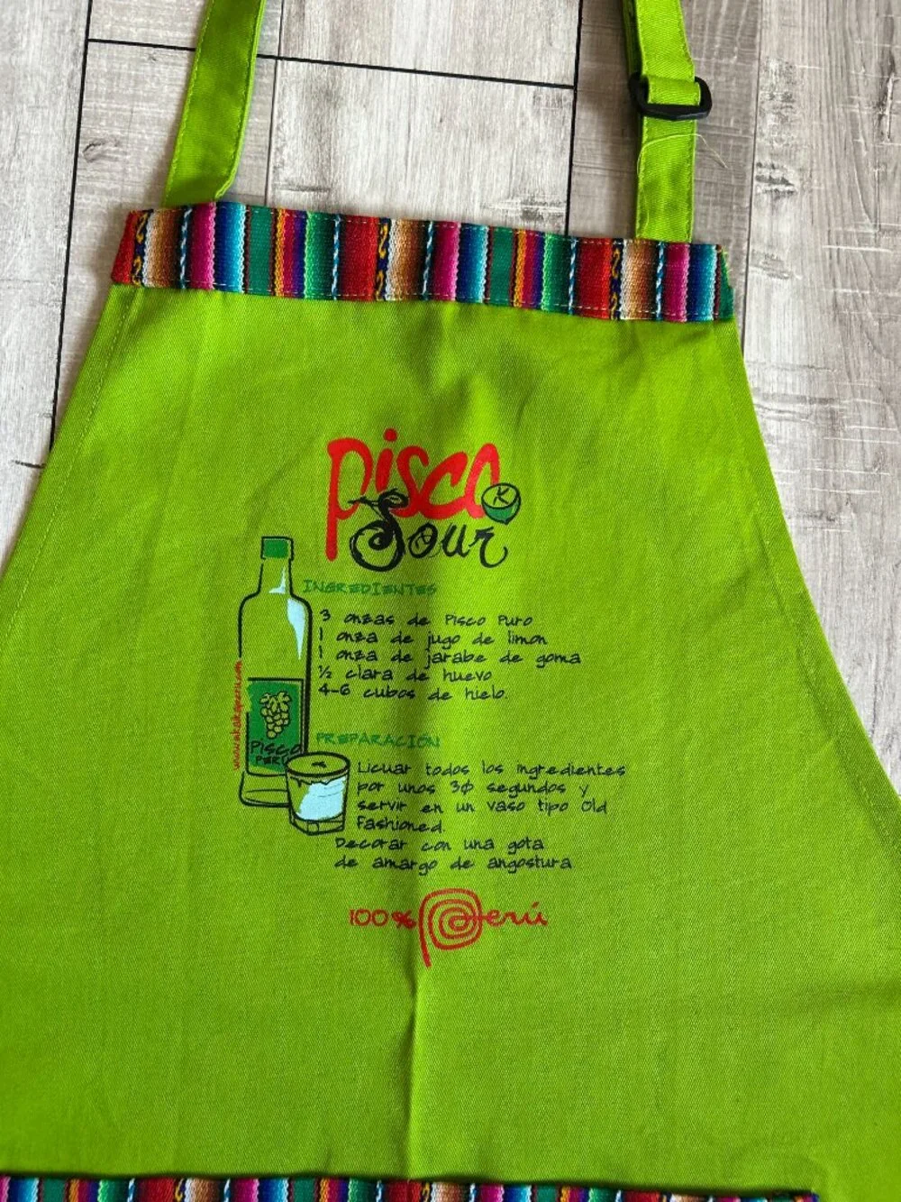 Pisco Sour Apron Bib Chef Large Double Pocket Advertising